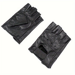 Men's Leather Half Finger Gloves for Sports Motorcycle