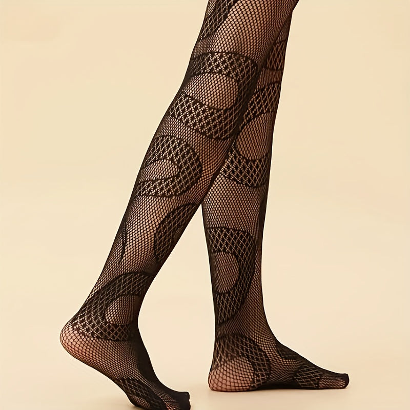 Snake Pattern Fishnet Tights High Waist Mesh Pantyhose