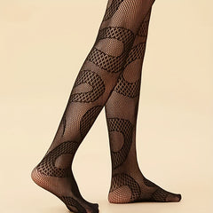 Snake Pattern Fishnet Tights High Waist Mesh Pantyhose