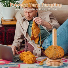 Wooden Yarn Holder for Knitting and Embroidery