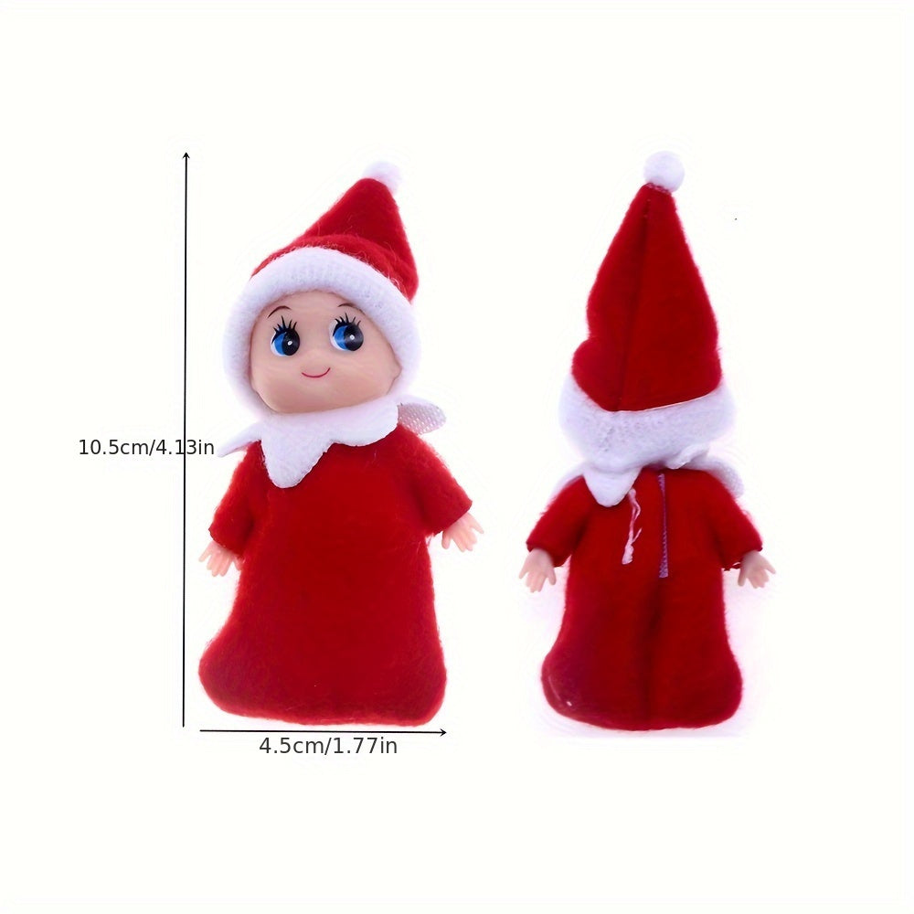 Christmas Elf Dollhouse Bookshelf Hair Photography Props Red and Green Set of 2