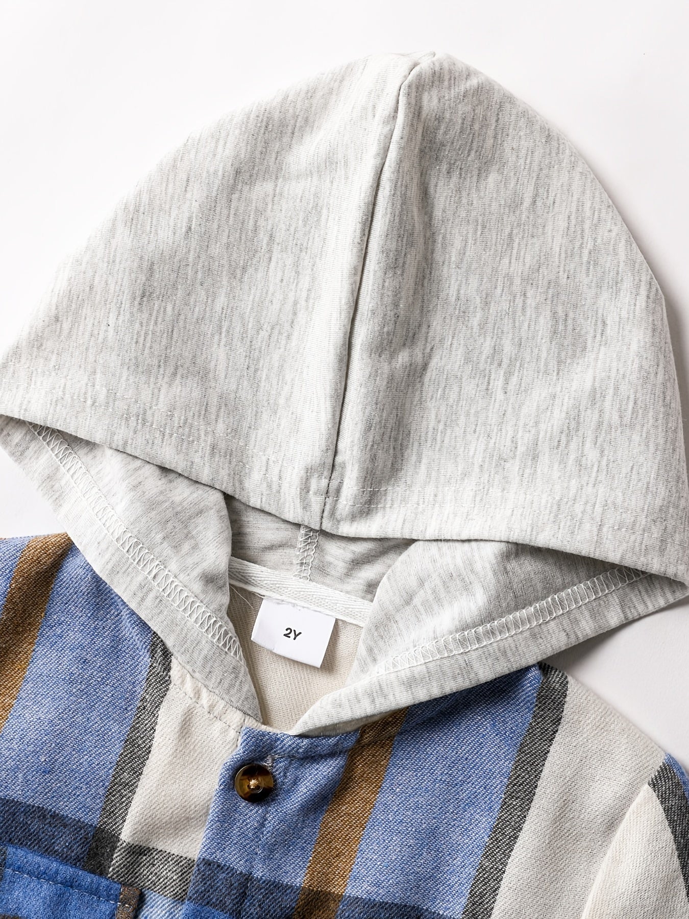 Boys Plaid Shirt Short Sleeves Hood Pocket Casual Kids Clothes