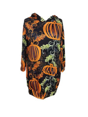 Floral & Pumpkin Plus Size Halloween Hoodie
