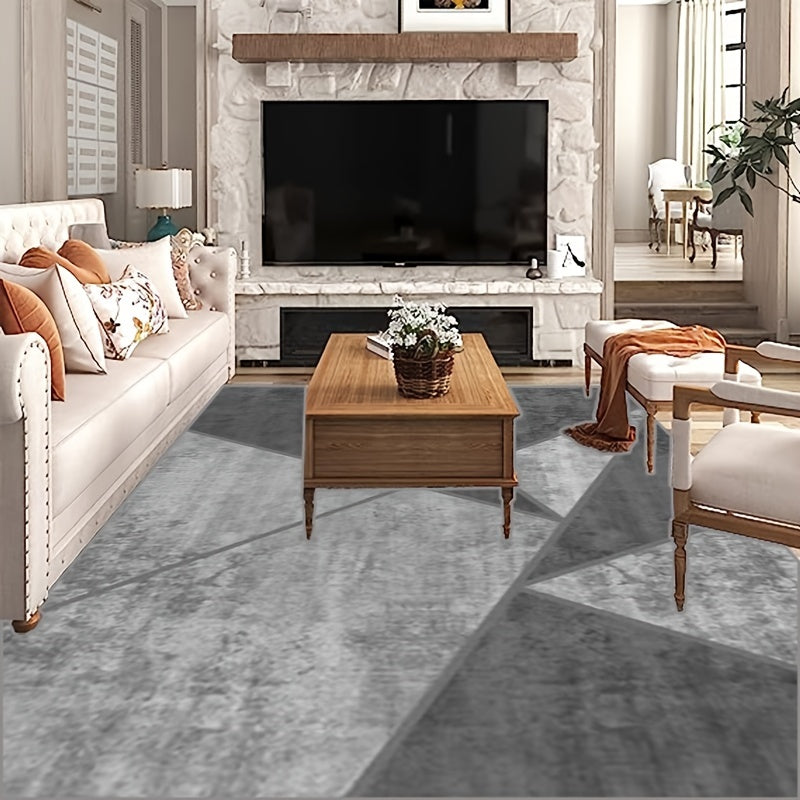 Large Geometric Washable Carpet - Anti-Skid, Waterproof, Antifouling