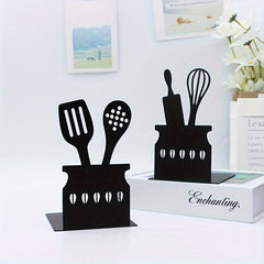 Metal L Shaped Book Stand Kitchenware Style Office Storage