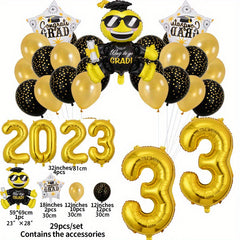 Preschool Graduation Hat Balloon Set for Silvery Graduation Decoration
