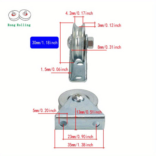 2pcs Small Pulley Fixed Pulley Lifting Wheel Driving Wheels Guiding Wheels