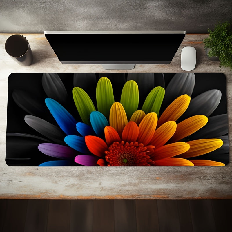 Colorful Flower Mouse Pad Large Game Desk Mat Office Mat