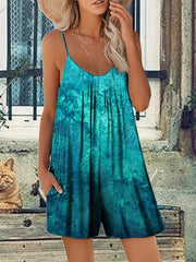 Floral Print Boho Jumpsuit Cami Romper