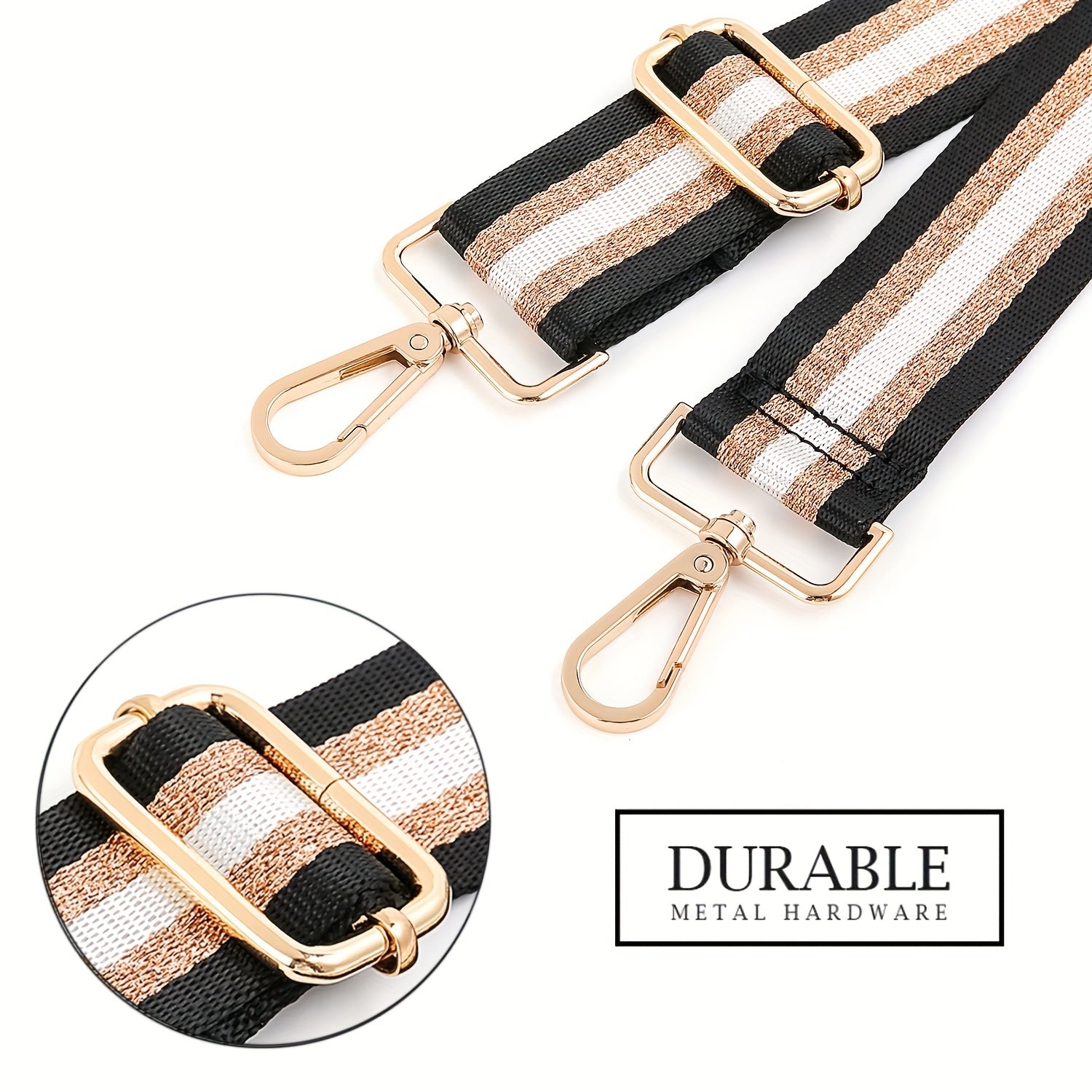 Adjustable Crossbody Shoulder Strap Wide Striped Replacement Purse Strap