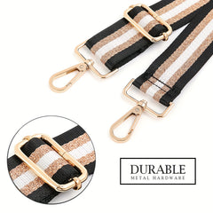 Adjustable Crossbody Shoulder Strap Wide Striped Replacement Purse Strap