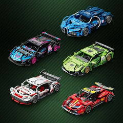 Colorful Building Block Model Set with Toy Sports Car