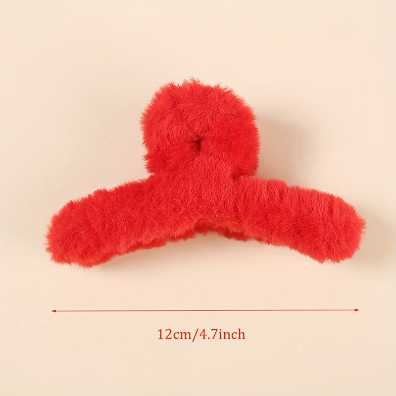 4pcs Plush Hair Clips Claw Clips for Girls