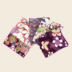 5pcs Purple Patchwork Cotton Fabric Quilted Fabric Sewing Clothing DIY