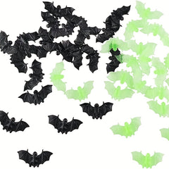 5pcs Halloween Rubber Bats Glow in the Dark Room Decoration