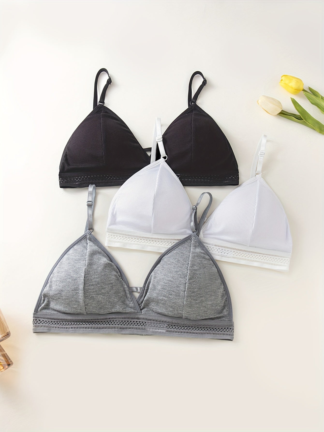 3Pcs Wireless Push Up Everyday Bra Women's Lingerie