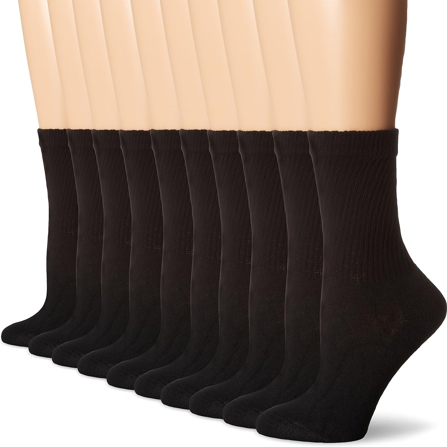 Men's Mid Crew Sport Socks Sweat-Absorbing Cotton Blend Comfy Breathable Socks