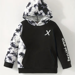 Boys Stylish Block Long Sleeve Pullover Hooded Sweatshirt
