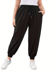 Fleece Lined High Waist Joggers with Pockets