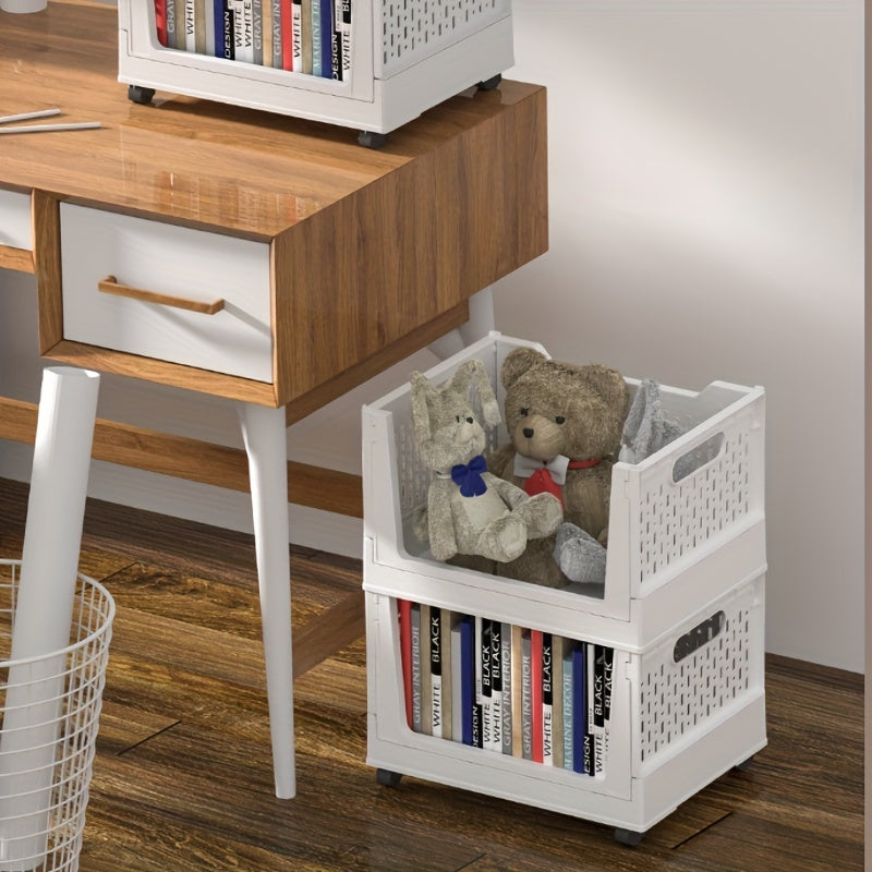 Plastic Folding Storage Box with Wheels