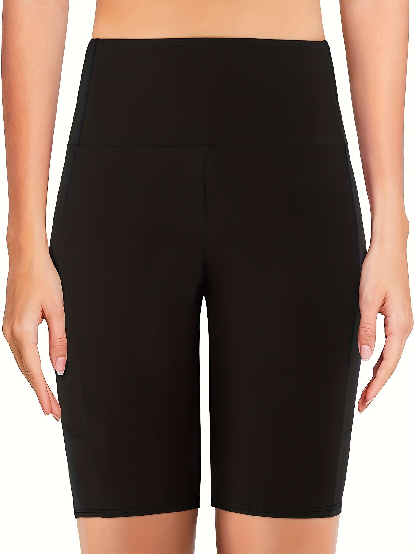 High Waist Biker Shorts Workout Leggings With Pocket