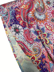Boho Paisley Print Bell Sleeve V Neck Mini Dress