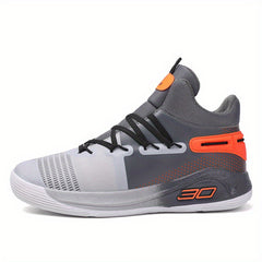 High Top Men's Basketball Shoes Breathable Non Slip Lace Up Sneakers