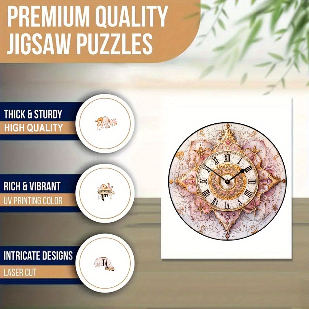 Round Clock Puzzle Christmas Gift Birthday Gift Puzzle Wooden Puzzle