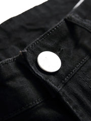 Men's Solid Stretch Slim Ripped Jeans