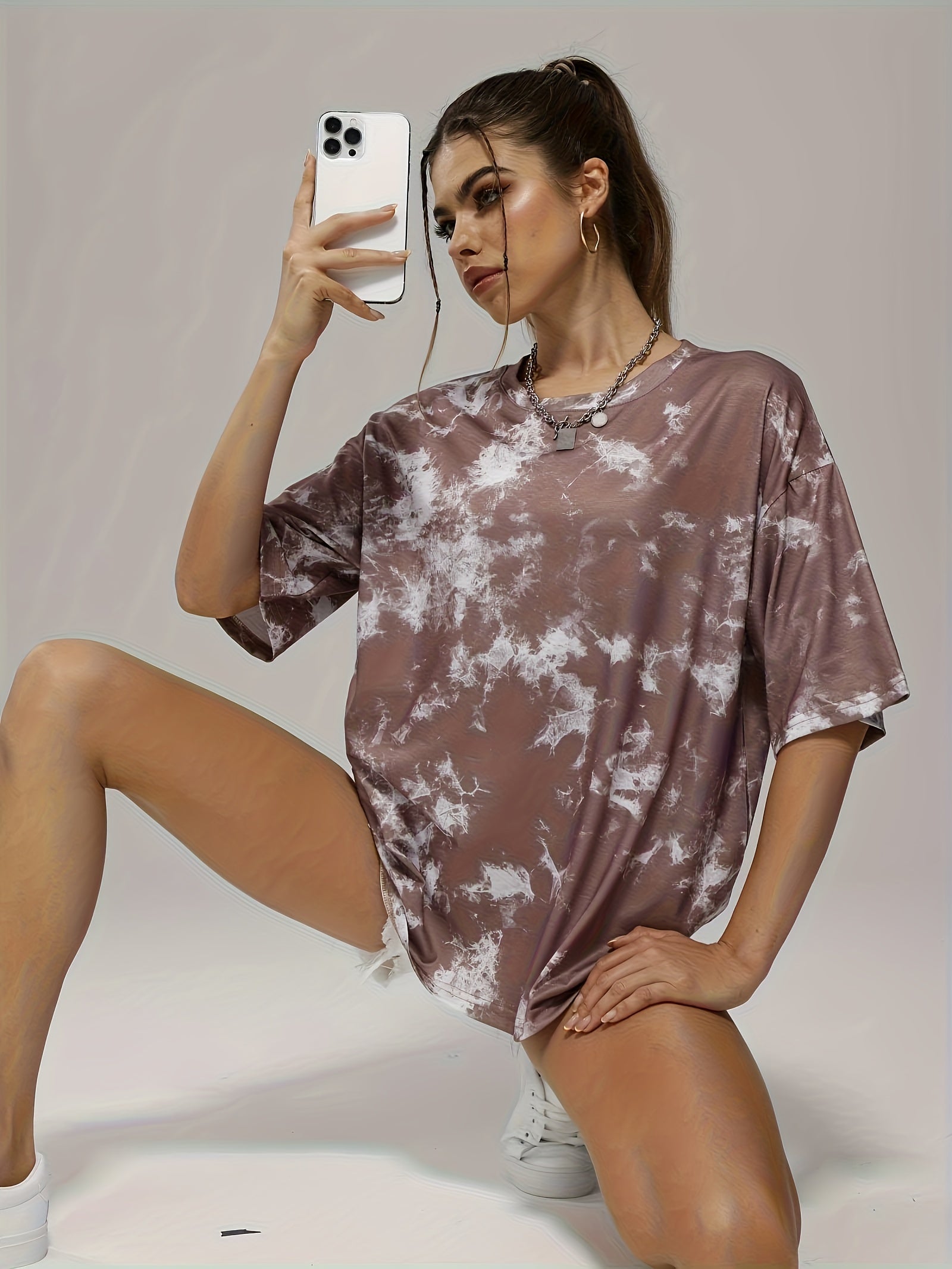 Gray Dry Sports T-shirt Crew Neck Short Sleeve Tee Women's Top