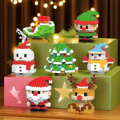 Christmas Building Blocks Toy Set Santa Fun Gift for Families
