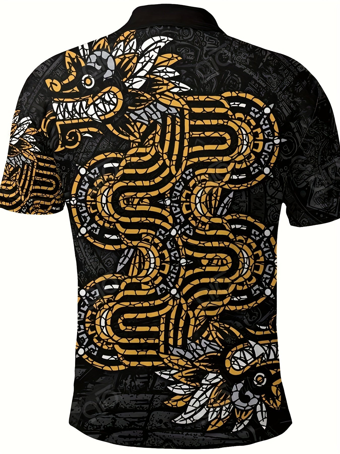 Dragon Pattern Men's Short Sleeve Shirt