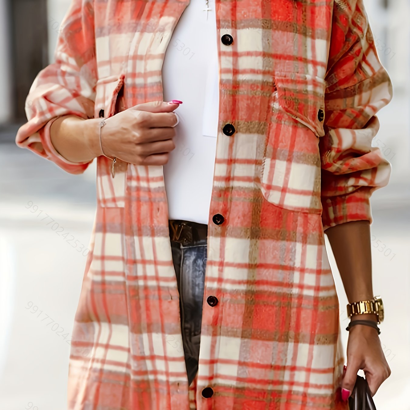 Plaid Print Button Up Loose Fit Shirt