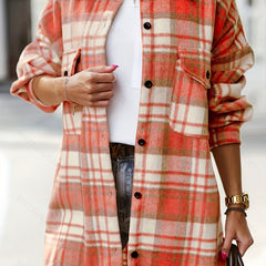 Plaid Print Button Up Loose Fit Shirt