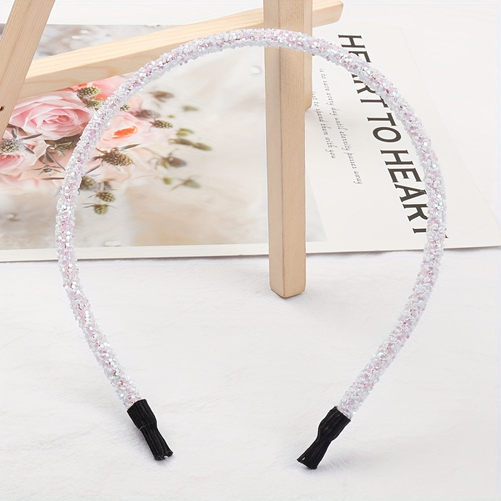 5pcs Girls Sequin Headband Hair Accessories Holiday Gift