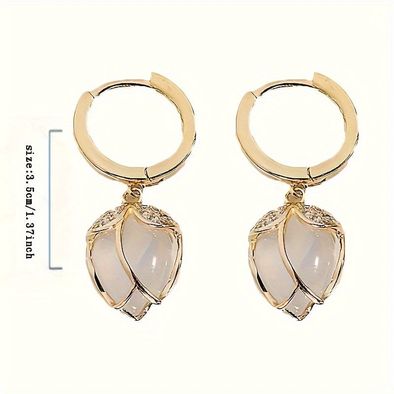 Crystal Tulip Earrings Vintage Party Jewelry Gift For Women