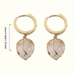 Crystal Tulip Earrings Vintage Party Jewelry Gift For Women
