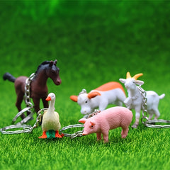 Adorable Farm Animal Keychain Set