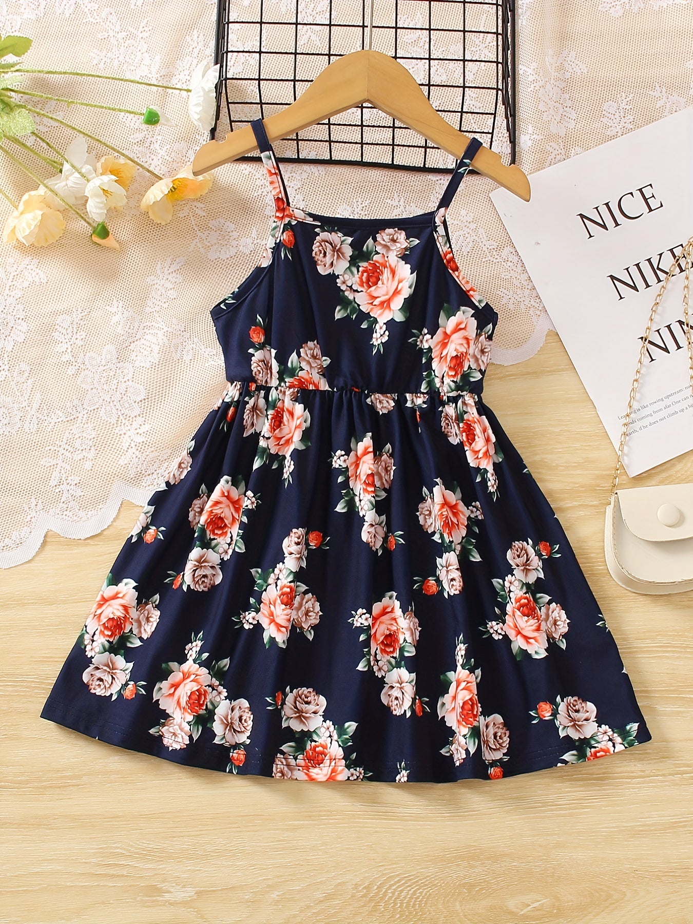 Toddler Girls Flowers Graphic Princess Dress for Party Beach Vacation