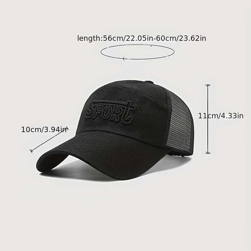 Men's Summer Linen Long Brim Baseball Cap Breathable Sunscreen Peaked Cap