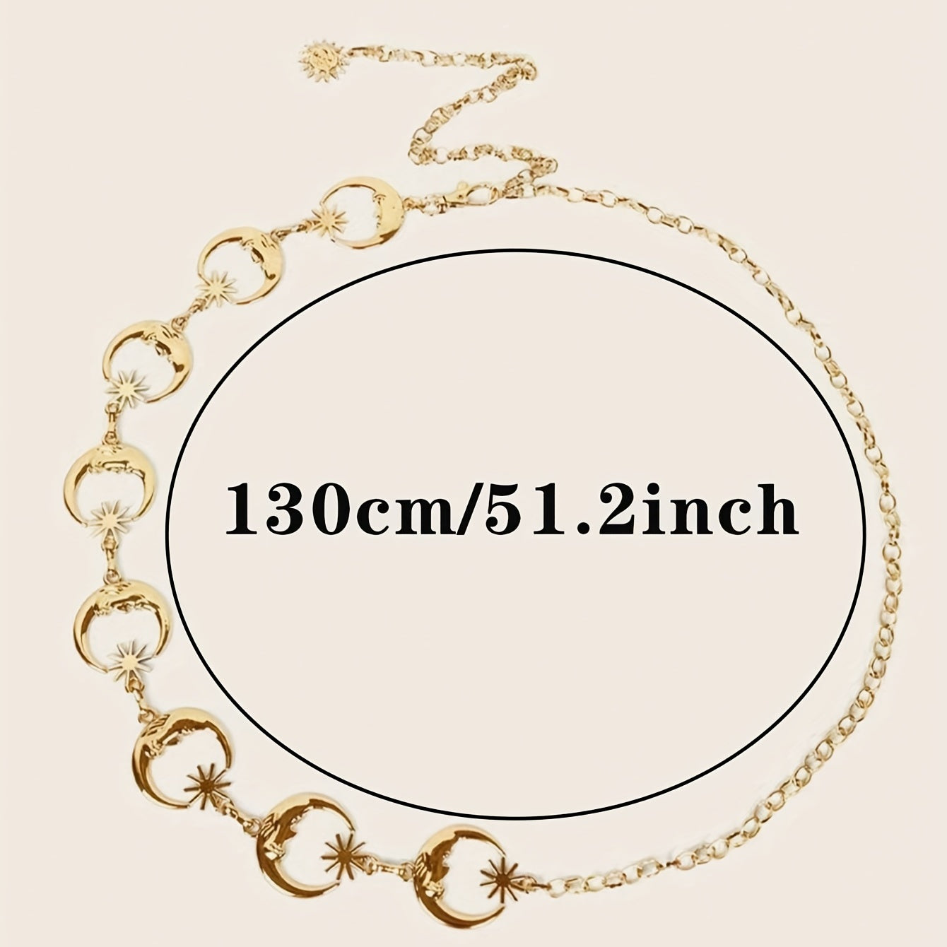 Sun Moon Metal Chain Dress Jeans Chain Belt Accessories