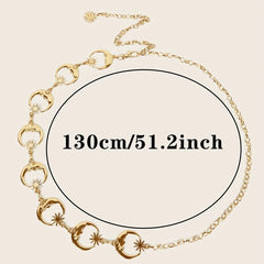 Sun Moon Metal Chain Dress Jeans Chain Belt Accessories
