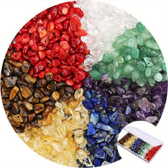 220pcs Natural Chip Stone Beads 5-8mm Multicolor Gemstones for Jewelry Making