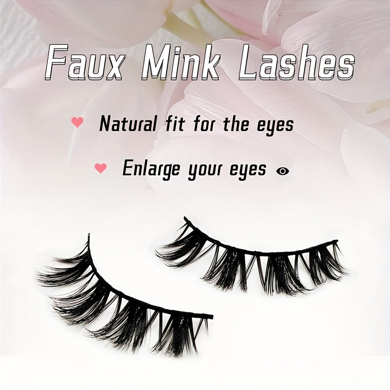 3D Faux Mink Lashes Soft Wispy Fluffy False Eyelashes Curly 3 Pairs