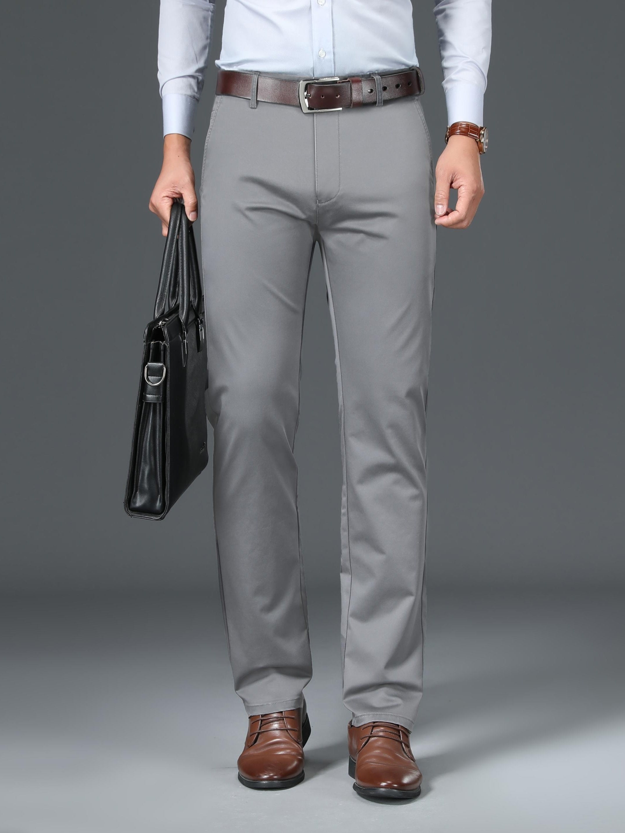 Men's Classic Formal Stretch Dress Pants for Spring Summer Business