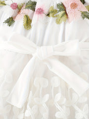 2pcs Baby Girl Halter Lace Dress & Belt Set