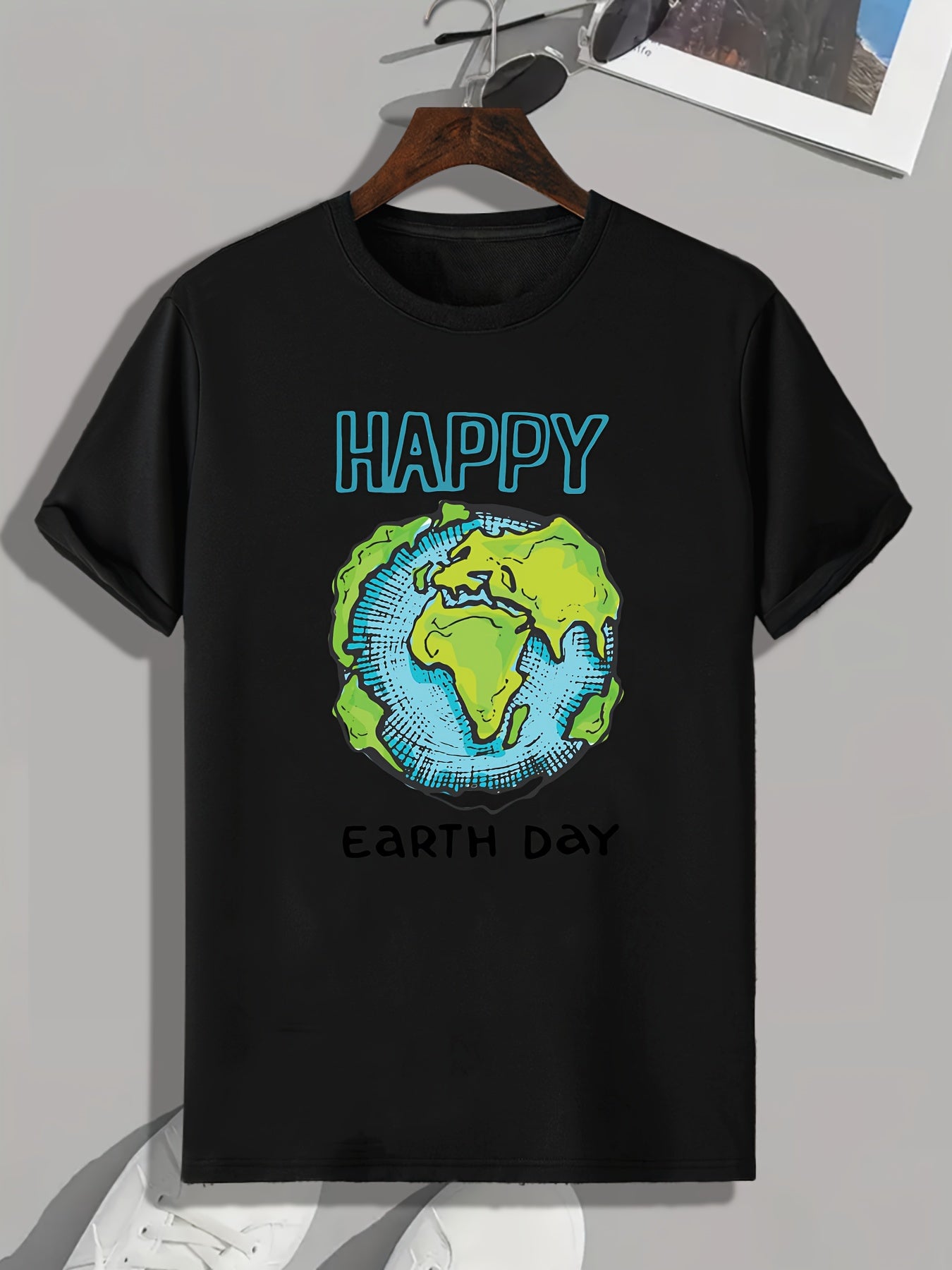 Earth Pattern Print Men's Sports T-shirt Graphic Tee