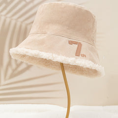 Reversible Thermal Bucket Hat Embroidery Fishermen Hat for Women
