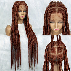 Knotless Box Braided Wig Full Lace Front Synthetic Cornrow Braids Wig