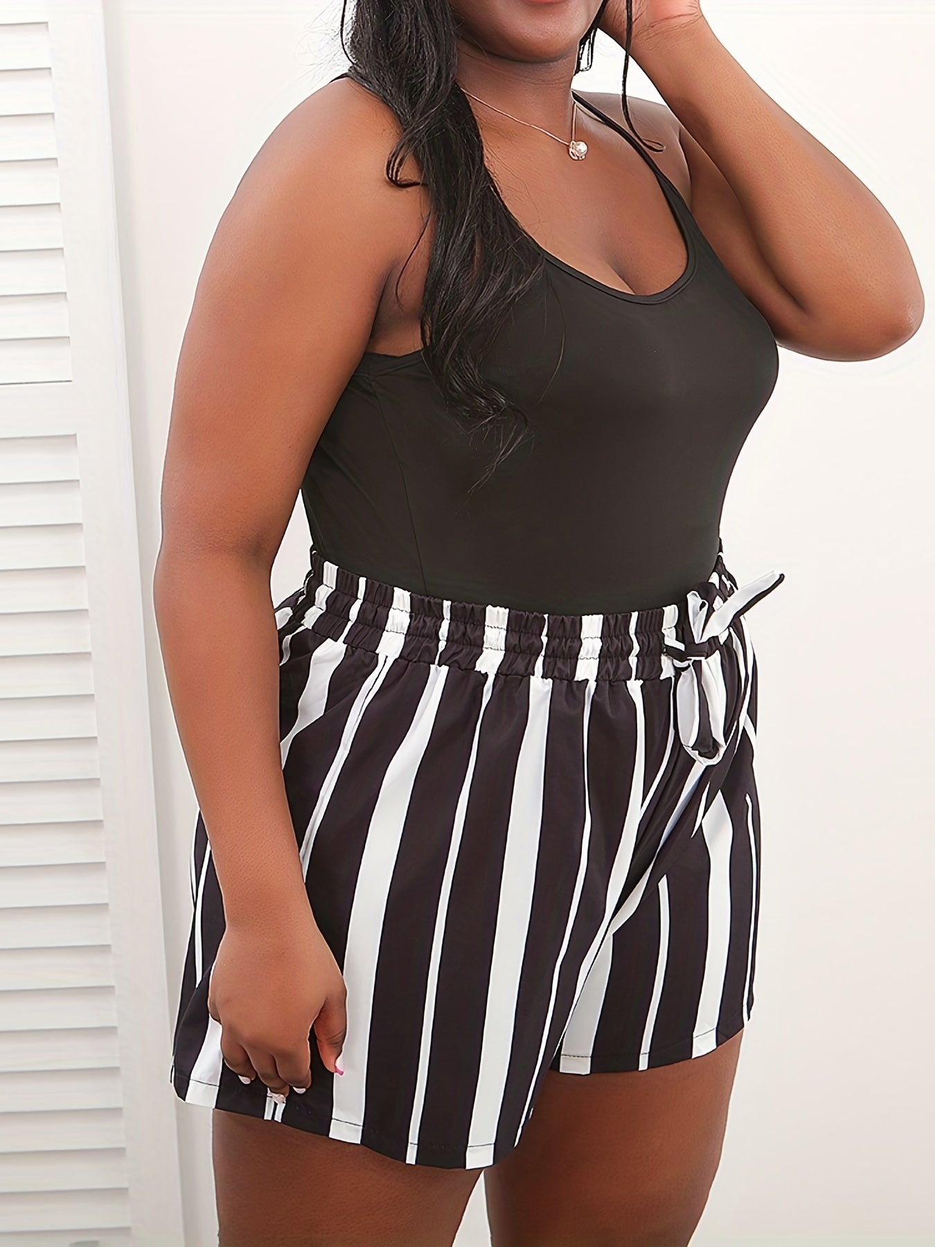 Cami Top & Striped Shorts Set